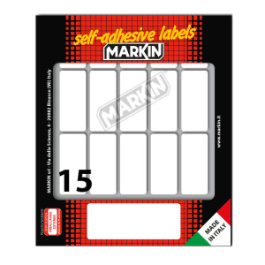 ETICHETTA ADESIVA BIANCA 46X20MM (10FOGLI X 15ETICHETTE) MARKIN COD. X11033 CONFEZIONE DA 10