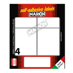 ETICHETTA ADESIVA BIANCA 70X56MM (10FOGLI X 4ETICHETTE) MARKIN COD. X11047 CONFEZIONE DA 10