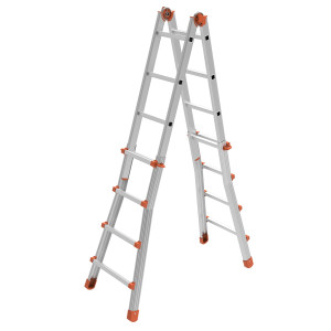 SCALA TELESCOPICA ALLUMINIO 8+8 GRADINI SQUADRA PIU' COD. 21533