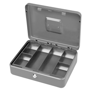 CASSETTA PORTAVALORI SECUR 37X28X9CM GRIGIO CHIARO COD. 21535AS