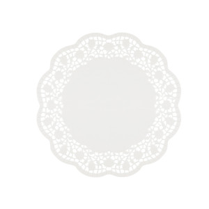 6 SOTTOTORTA DECORATIVI IN CARTA BIANCA DIAMETRO 27CM COD. 6448200