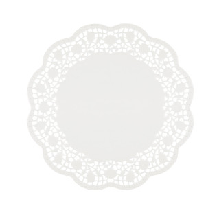 12 SOTTOTORTA DECORATIVI IN CARTA BIANCA DIAMETRO 30CM COD. 6450300