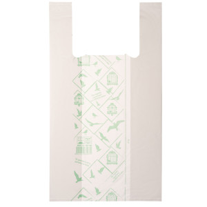 SCATOLA 500 SHOPPERS BIANCHI MIDI 16MIC 28X50CM 7+7CM MATER-BI COD. G1D008S