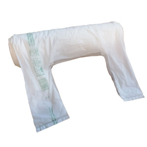 ROTOLO DA 100 SHOPPER BIANCHI MAXI 13MIC 30X60CM 10+10CM MATER-BI COD. G1D009R CONFEZIONE DA 12