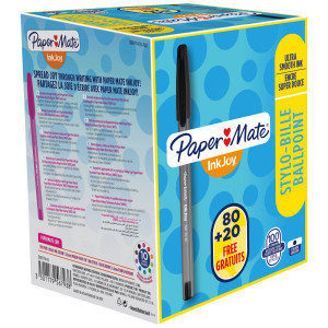 SPECIAL PACK 80+20PENNA SFERA INKJOY 100 NERO 1.0MM PAPERMATE COD. S0977410