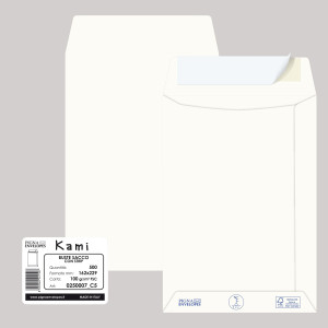 500 BUSTE A SACCO CARTA RICICLATA STRIP 162X229MM S/FINESTRA 100GR KAMI PIGNA COD. 0250007C5