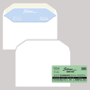 500 BUSTE BIANCHE 110X230MM S/FINESTRA 80GR VITESSE PIGNA COD. 0388763AM