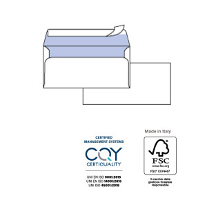 25 BUSTESILVER80 STRIP FSCÂ®BIANCA INTERNOGRAFATA S/FINESTRA114X162MM80GR PIGNA E COD. 0593013C6