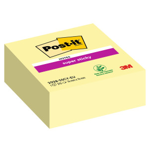 CUBO 270 FOGLIETTI POST-ITÂ® SUPER STICKY GIALLO CANARY 76X76MM 2028-SSCY-EU COD. 7100263311