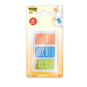 SET 60 SEGNAPAGINA POST-ITÂ® INDEX 682-SH-OBLEU MEDIUM ''FIRMA QUI'' COD. 7100216111