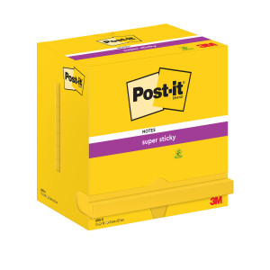 BLOCCO 90FOGLIETTI POST-ITÂ® SUPER STICKY 655-S 76X127MM GIALLO ORO COD. 7100290188 CONFEZIONE DA 12
