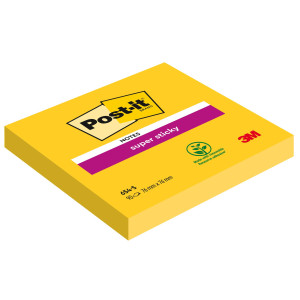 BLOCCO 90FOGLIETTI POST-ITÂ® SUPER STICKY 654-S 76X76MM GIALLO ORO COD. 7100290189 CONFEZIONE DA 12