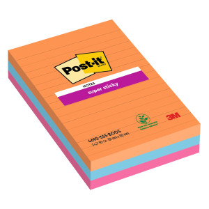 CF. 3PZ BLOCCO 90FG. POST-IT  SUPER STICKY RIGHE 101X152MM 4690-3SS-BOOS BOOST COD. 7100234212
