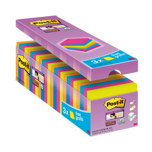 VALUE PACK 21+3 BLOCCO 90FG POST-IT SUPER STICKY COLORI ASSORTITI 76X76MM COD. 7100234515