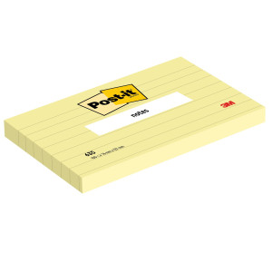 BLOCCO 100FG POST-ITÂ® GIALLO CANARY 76X127MM GIALLO A RIGHE 635 COD. 7100290164 CONFEZIONE DA 12