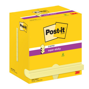 BLOCCO 90FOGLIETTI POST-ITÂ® SUPER STICKY Z-NOTES CANARY76X127MM R350-123SS-CY COD. 7100290171 CONFEZIONE DA 12