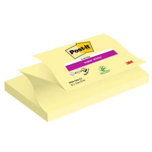 BLOCCO 90FOGLIETTI POST-ITÂ® SUPER STICKY Z-NOTES CANARY76X127MM R350-123SS-CY COD. 7100290171 CONFEZIONE DA 12