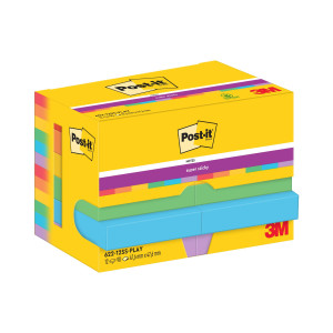 CF. 12PZ BLOCCO 90FG. POST-ITÂ® SUPER STICKY 47,6X47,6MM 622-12SS-PLAY PLAYFUL COD. 7100290166