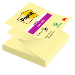 BLOCCO 90FOGLIETTI POST-IT  SUPER STICKY Z-NOTES CANARY76X76MM R330-123SS-CY COD. 7100290161 CONFEZIONE DA 12