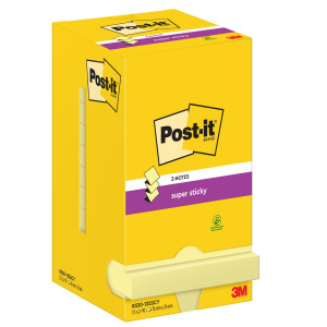 BLOCCO 90FOGLIETTI POST-IT  SUPER STICKY Z-NOTES CANARY76X76MM R330-123SS-CY COD. 7100290161 CONFEZIONE DA 12