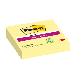 BLOCCO 90FOGLIETTI POST-IT  SUPER STICKY GIALLO CANARY 47,6X47,6MM 622-12SS-CY COD. 7100290190 CONFEZIONE DA 12