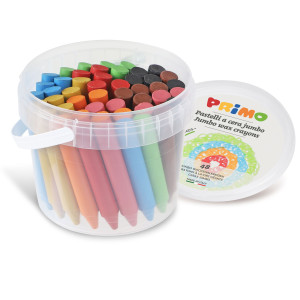 SECCHIELLO 48 PASTELLI A CERA JUMBO D13MM 85MM 12COLORI PRIMO COD. 0602PC48J