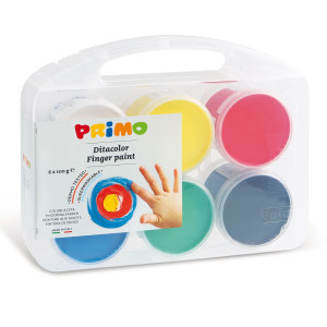 VALIGETTA 6 COLORI A DITA 100GR C/PENNELLO PRIMO COD. 221TD100SP