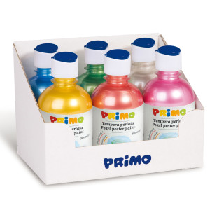 BOX 6 TEMPERA COLORI PERLATI 300ML COLORI ASSORTITI PRIMO COD. 234TP6ASS