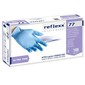 CONF 100 GUANTI IN NITRILE R77100 TAGLIA L AZZURRI REFLEXX COD. R77100/L(9)