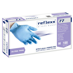 CONF 100 GUANTI IN NITRILE R77100 TAGLIA M AZZURRI REFLEXX COD. R77100F/M(8)