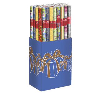 ESPOSITORE 50 ROTOLI CARTA REGALO IN FANTASIE ASSORTITE 2MT X 70CM REX SADOCH COD. GR3J1GEN