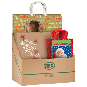 ESPOSITORE 100PZ SHOPPER NATALE FANTASIE ASSORTITE SADOCH COD. SCNEBBNAT