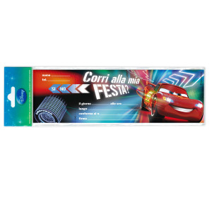 BLOCCHETTO 10 INVITI ALLA FESTA CARS 2 DISNEY REX SADOCH COD. WYASSCAR