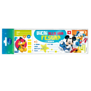 BLOCCHETTO 10 INVITI ALLA FESTA MICKEY DISNEY REX SADOCH COD. WYASSDIS