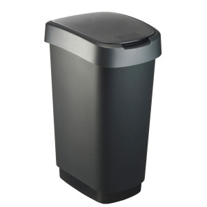 PATTUMIERA 25LT IN PPL NERO/GRIGIO COPERCHIO BASCULANTE ROTHO COD. F600019