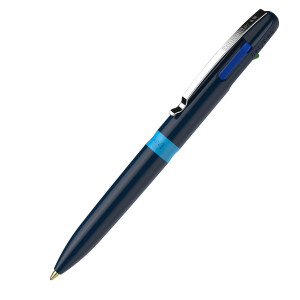 PENNA A SFERA TAKE 4 A QUATTRO COLORI PUNTA M FUSTO BLU SCHNEIDER COD. P138003 CONFEZIONE DA 10