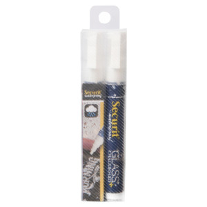 BLISTER 2 MARCATORI A GESSO LIQUIDO WATERPROOF BIANCO 2-6MM SECURIT COD. BL-SMA610-WT