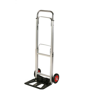 CARRELLO PORTATUTTO IN ALLUMINIO PIEGHEVOLE C/RUOTE PORTATA MAX 90KG COD. HT 2101
