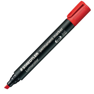 MARCATORE LUMOCOLOR PERMANENT 350 ROSSO P.SCALPELLO STAEDTLER COD. 350-2 CONFEZIONE DA 10