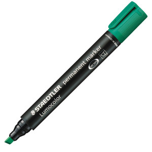 MARCATORE LUMOCOLOR PERMANENT 350 VERDE P.SCALPELLO STAEDTLER COD. 350-5 CONFEZIONE DA 10