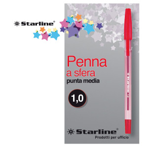 SCATOLA 50 PENNA SFERA ROSSO P.MEDIA 1.0MM STARLINE COD. STL1109.