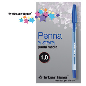 SCATOLA 50 PENNA SFERA BLU P.MEDIA 1.0MM STARLINE COD. STL1110.