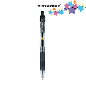 PENNA SFERA SCATTO INK GEL NERO 0.7MM FINE STARLINE COD. STL1208. CONFEZIONE DA 12