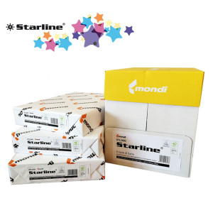 CARTA DA FOTOCOPIE A4 80GR 500FG BIANCA STARLINE (DROP MAX 25 RISME) COD. STL2001drop CONFEZIONE DA 5