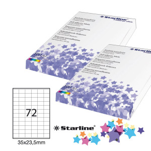 ETICHETTA ADESIVA BIANCA 100FG A4 35X23,5MM (72ET/FG STARLINE COD. X210ODC526
