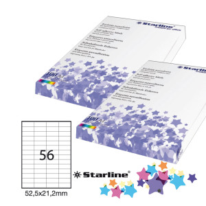 ETICHETTA ADESIVA BIANCA 100FG A4 52,5X21,2MM (56ET/FG STARLINE COD. X210ODC555