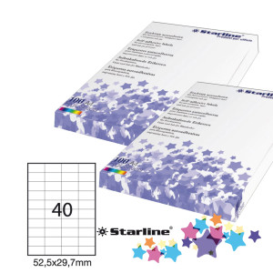 ETICHETTA ADESIVA BIANCA 100FG A4 52,5X29,7MM (40ET/FG STARLINE COD. X210ODC559