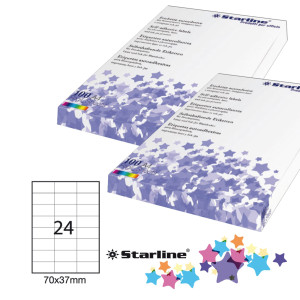 ETICHETTA ADESIVA BIANCA 100FG A4 70X37MM (24ET/FG STARLINE COD. X210ODC510