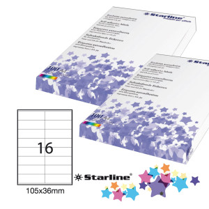 ETICHETTA ADESIVA BIANCA 100FG A4 105X36MM (16ET/FG STARLINE COD. X210ODC501