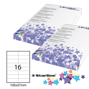 ETICHETTA ADESIVA BIANCA 100FG A4 105X37MM (16ET/FG STARLINE COD. X210ODC511